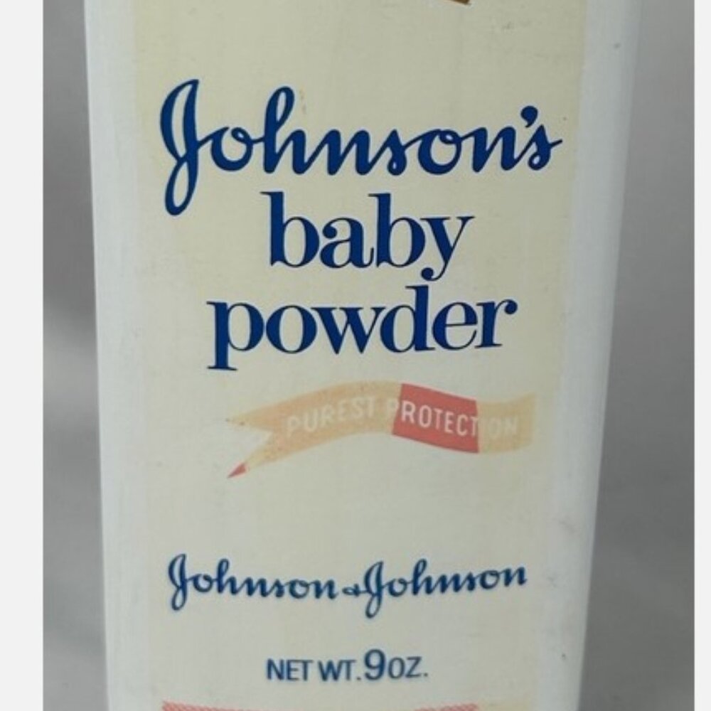 Vtg Johnsons Baby Powder Embossed Bottle 9 Oz 75% Full Movie Prop USA Babies